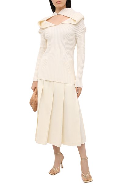 Шерстяной пуловер LANVIN белого цвета по цене 59900 руб., арт. RW-T0677M-MV09-H20, фото 2 Шерстяной пуловер LANVIN, арт. RW-T0677M-MV09-H20, фото 2