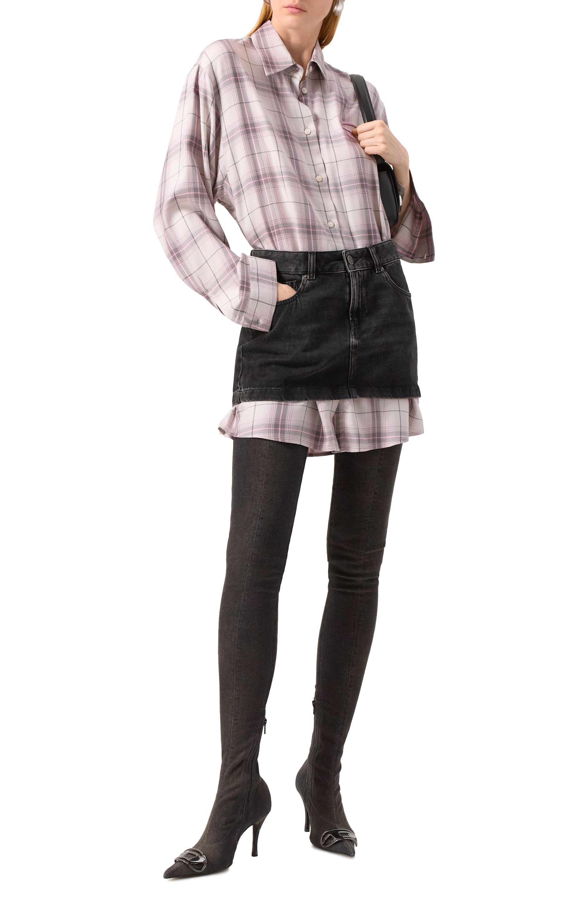 Джинсовая юбка DIESEL черного цвета по цене 16600 руб., арт. A04935/09I35, фото 2 Джинсовая юбка DIESEL, арт. A04935/09I35, фото 2