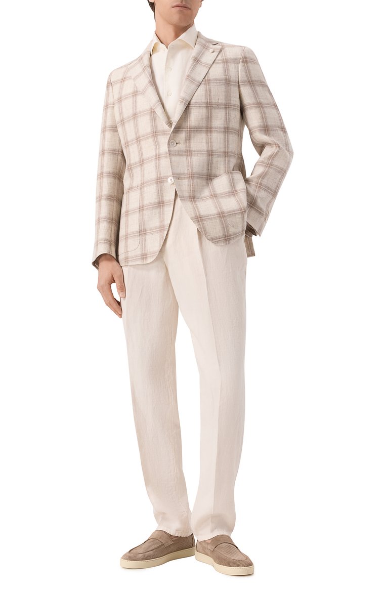 Пиджак изо льна и шерсти LUIGI BIANCHI, арт. 2403/52077, фото 2