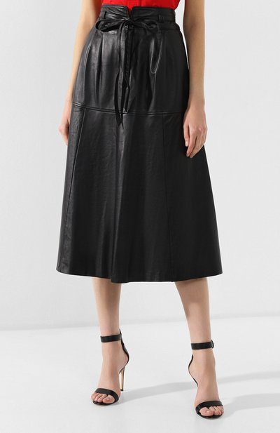 Кожаная юбка POLO RALPH LAUREN черного цвета по цене 59450 руб., арт. 211734149, фото 3 Кожаная юбка POLO RALPH LAUREN, арт. 211734149, фото 3