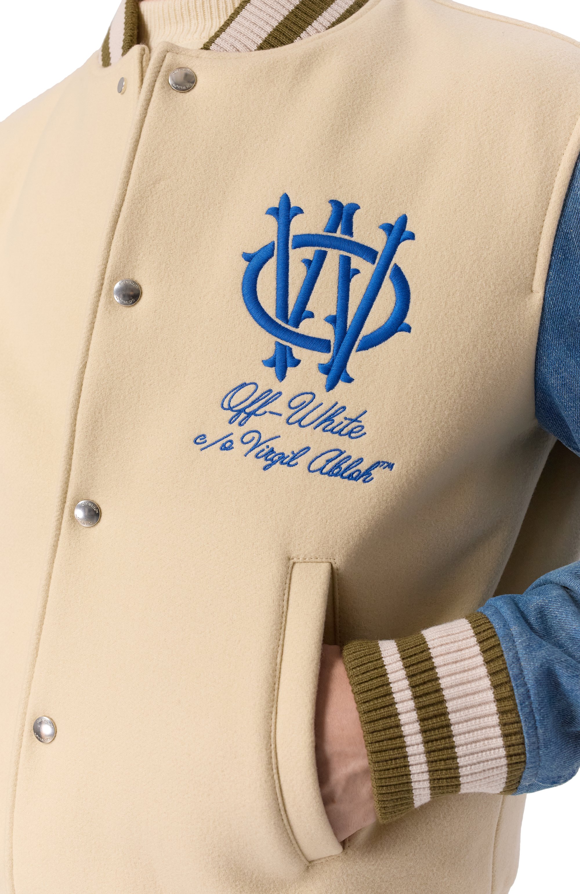 Комбинированный бомбер OFF-WHITE, арт. 0MEH053F25FAB004, фото 5