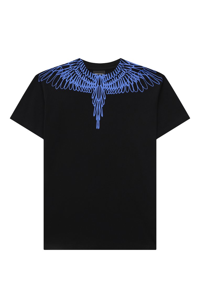 Детская хлопковая футболка MARCELO BURLON KIDS OF MILAN черного цвета, арт. 21E/B/MB/1100/0010/2-6Y | Фото 1 (Материал внешний: Хлопок; Рукава: Короткие; Региональные ограничения белый список (Axapta Mercury): RU; Мальчики Кросс-КТ: Футболка-одежда; Драгоценные камни: Проставлено; Материал сплава: Проставлено; Ростовка одежда: 6 лет | 116 см)