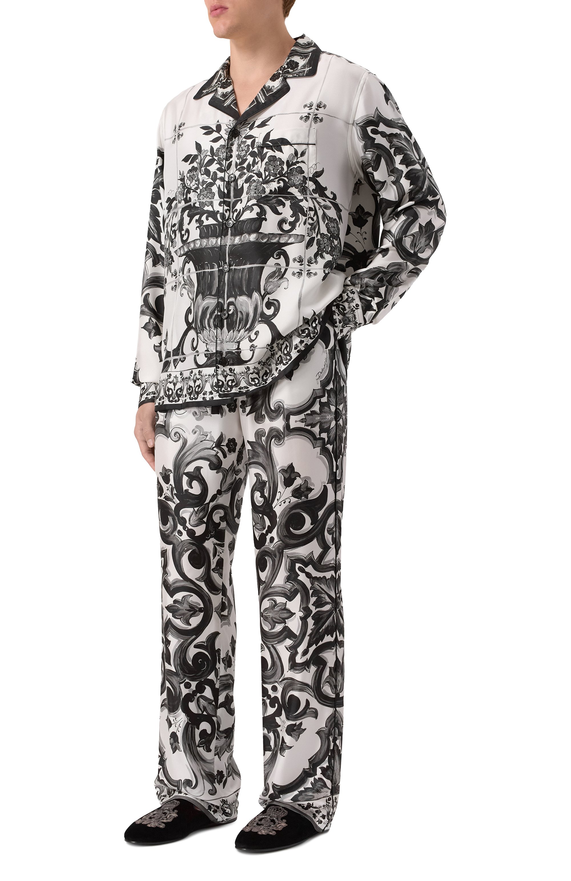 Шелковые домашние брюки DOLCE & GABBANA, арт. GVRMAT/HI1SV, фото 2