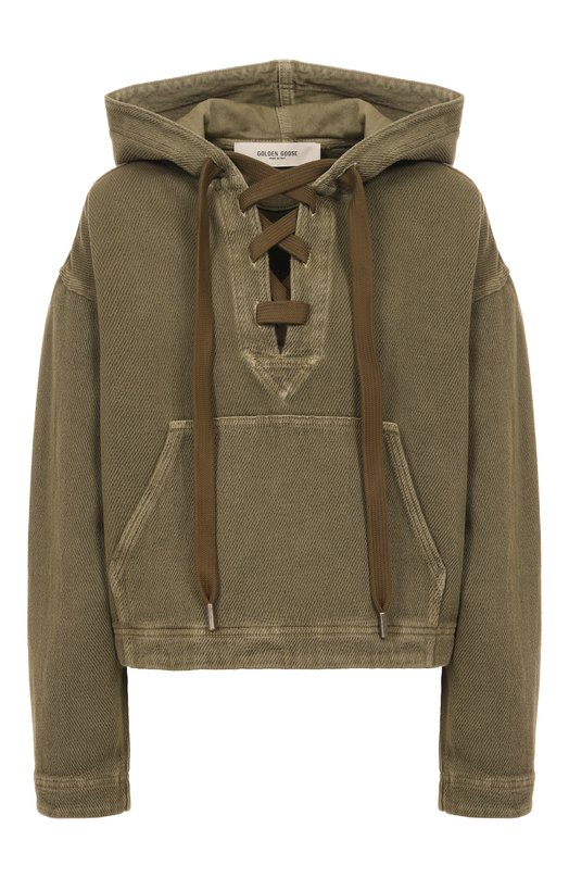 Джинсовое худи Golden Goose Deluxe Brand GWP02341.P002079 Хаки GWP02341.P002079