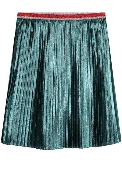 Плиссированная юбка с металлизированной отделкой и контрастным поясом GUCCI, арт. 477835/ZB341, фото 2