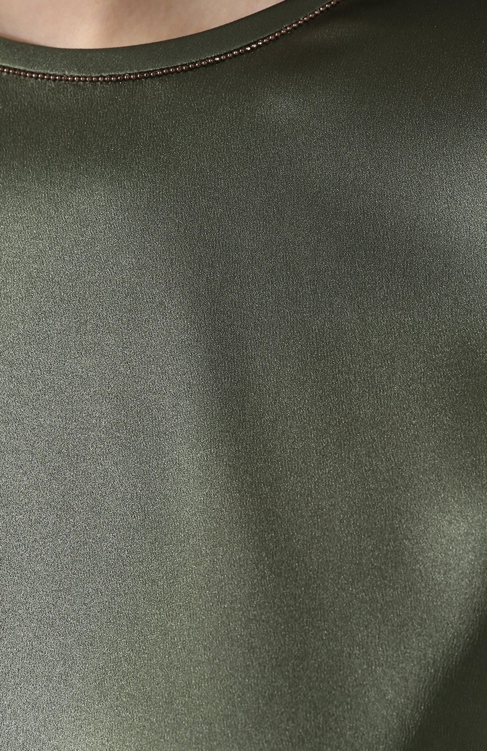 Шелковый топ BRUNELLO CUCINELLI хаки цвета по цене 99500 руб., арт. M0C59DE320, фото 5 Шелковый топ BRUNELLO CUCINELLI, арт. M0C59DE320, фото 5