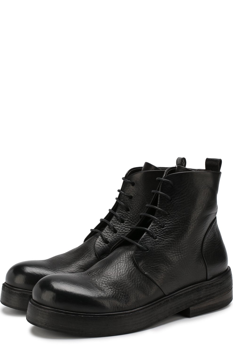Кожаные ботинки MARSELL черного цвета по цене 99500 руб., арт. MM2846/VACCH.V0L0NATA, фото 1 Кожаные ботинки MARSELL, арт. MM2846/VACCH.V0L0NATA, фото 1