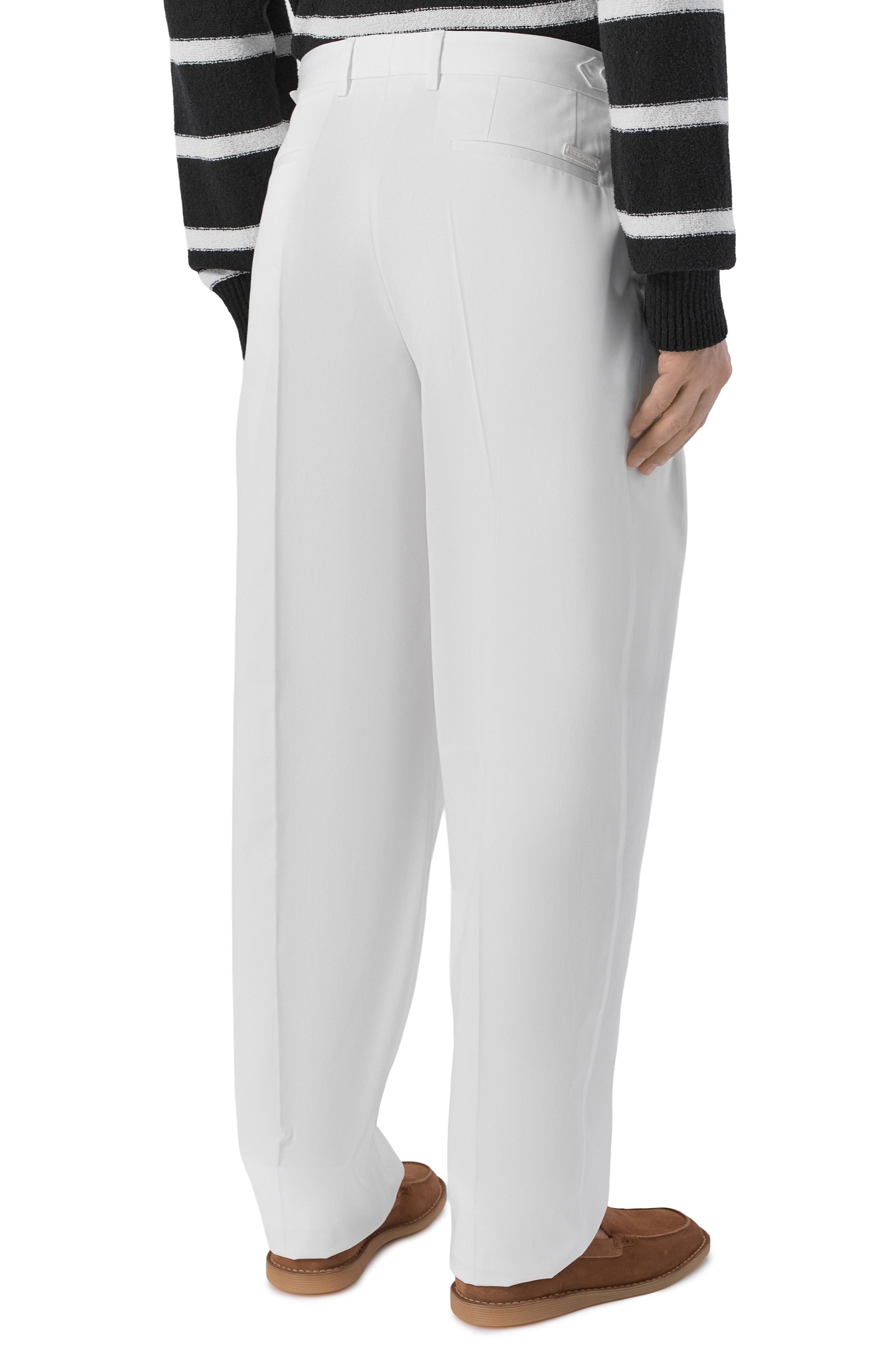 Хлопковые брюки DOLCE & GABBANA белого цвета по цене 111500 руб., арт. GP1B9T/FU60K, фото 4 Хлопковые брюки DOLCE & GABBANA, арт. GP1B9T/FU60K, фото 4