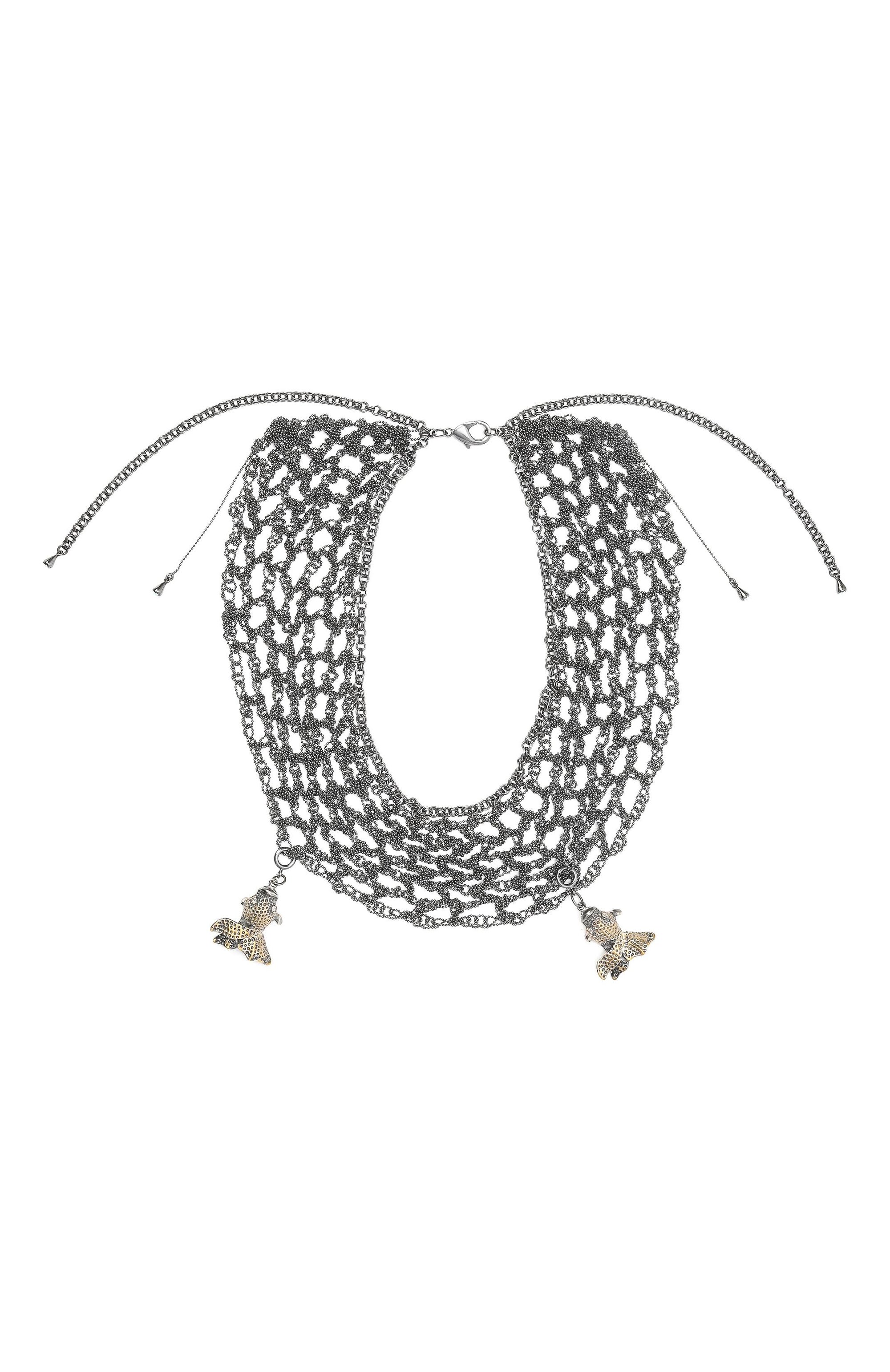 Колье с рыбами MIDGARD PARIS серебряного цвета по цене 33800 руб., арт. 5817, фото 1 Колье с рыбами MIDGARD PARIS, арт. 5817, фото 1