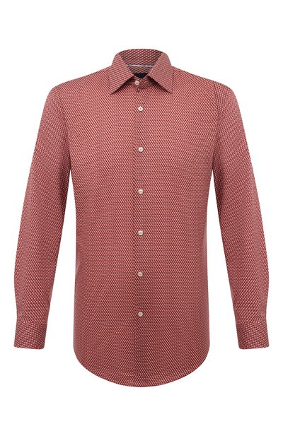 Хлопковая сорочка BOSS бордового цвета по цене 9860 руб., арт. 50490008, фото 1 Хлопковая сорочка BOSS, арт. 50490008, фото 1