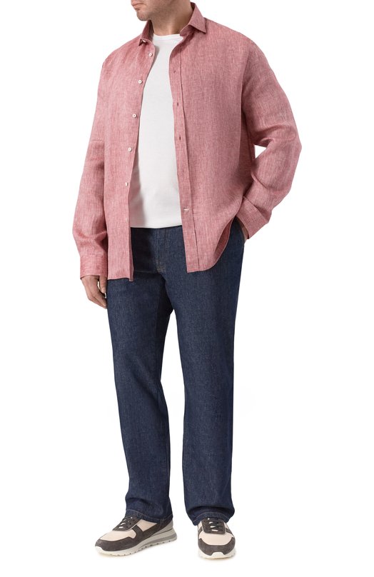 Льняная рубашка Brunello Cucinelli MM6840627 Бордовый  MM6840627 Фото 2