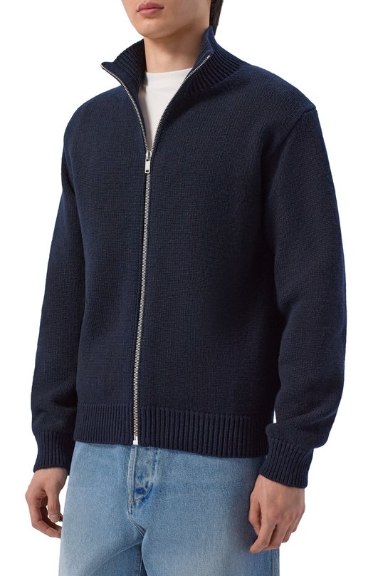 Кардиган из шерсти и хлопка Jil Sander J61HP0006/J14825 Синий  J61HP0006/J14825 Фото 3