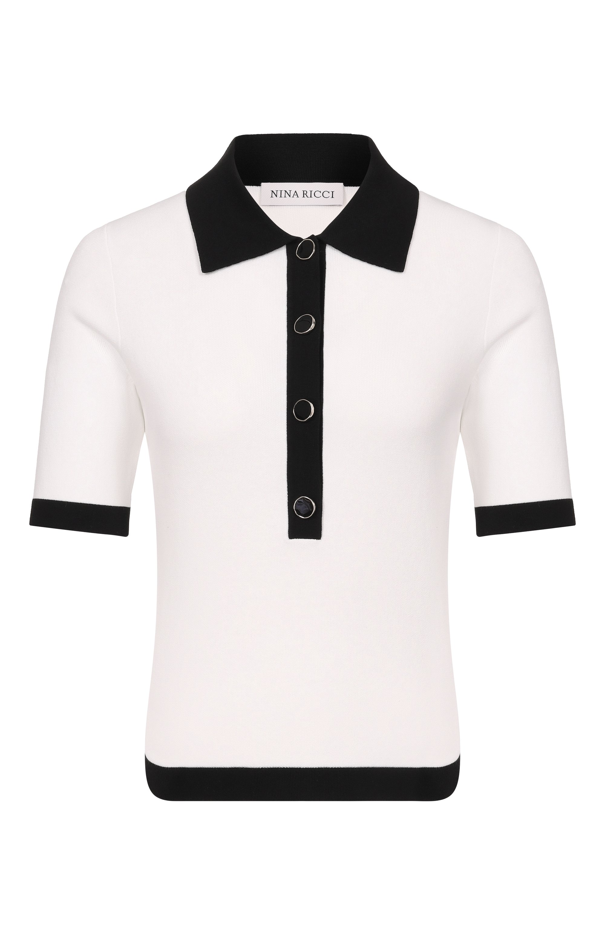 Поло из хлопка и вискозы NINA RICCI, арт. 26PMPU010/ML0596, фото 1