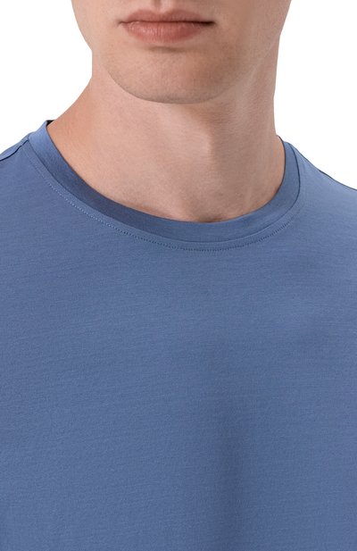 Хлопковая футболка CORNELIANI голубого цвета по цене 33650 руб., арт. 27G500/2725000, фото 5 Хлопковая футболка CORNELIANI, арт. 27G500/2725000, фото 5