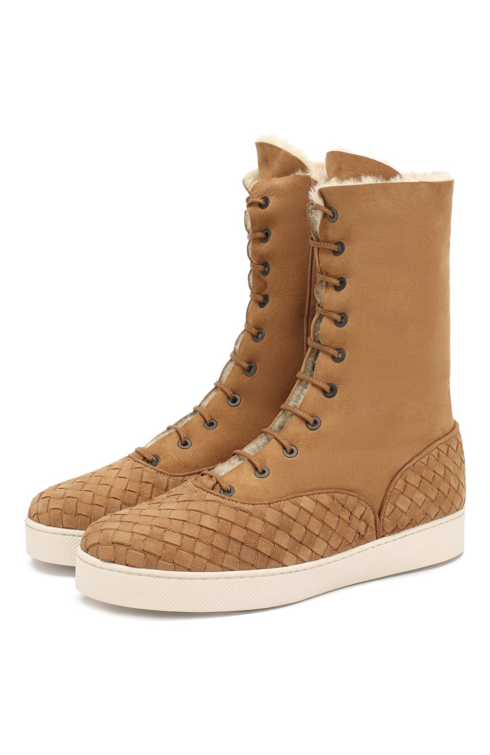 Замшевые высокие кеды на шнуровке BOTTEGA VENETA, арт. 389437/VAER1, фото 1