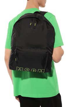 Мужской рюкзак MSGM черного цвета, арт. 3640MZ38/654 | Фото 2 (Материал сплава: Проставлено; Драгоценные камни: Проставлено; Размер: large; Материал: Текстиль; Стили: Кэжуэл; Сумки-технические: Рюкзаки - большие)
