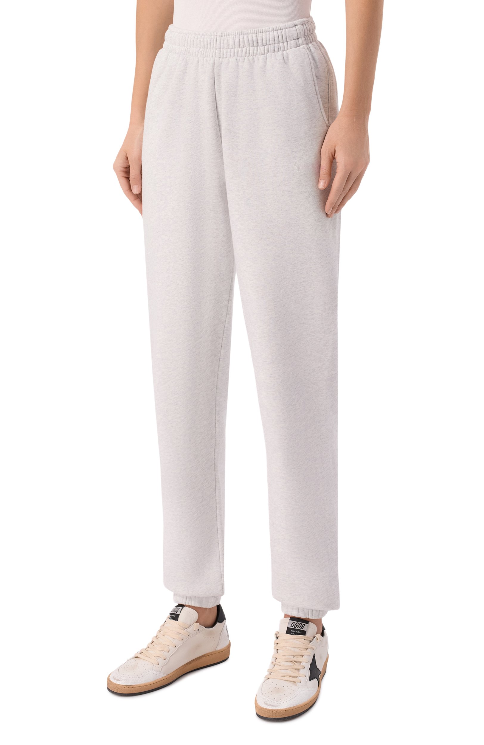 Хлопковые джоггеры SPORTY AND RICH светло-серого цвета по цене 27900 руб., арт. PA08784300GY03, фото 3 Хлопковые джоггеры SPORTY AND RICH, арт. PA08784300GY03, фото 3