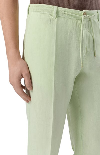 Льняные брюки PAUL&SHARK светло-зеленого цвета по цене 38950 руб., арт. 26414031, фото 5 Льняные брюки PAUL&SHARK, арт. 26414031, фото 5