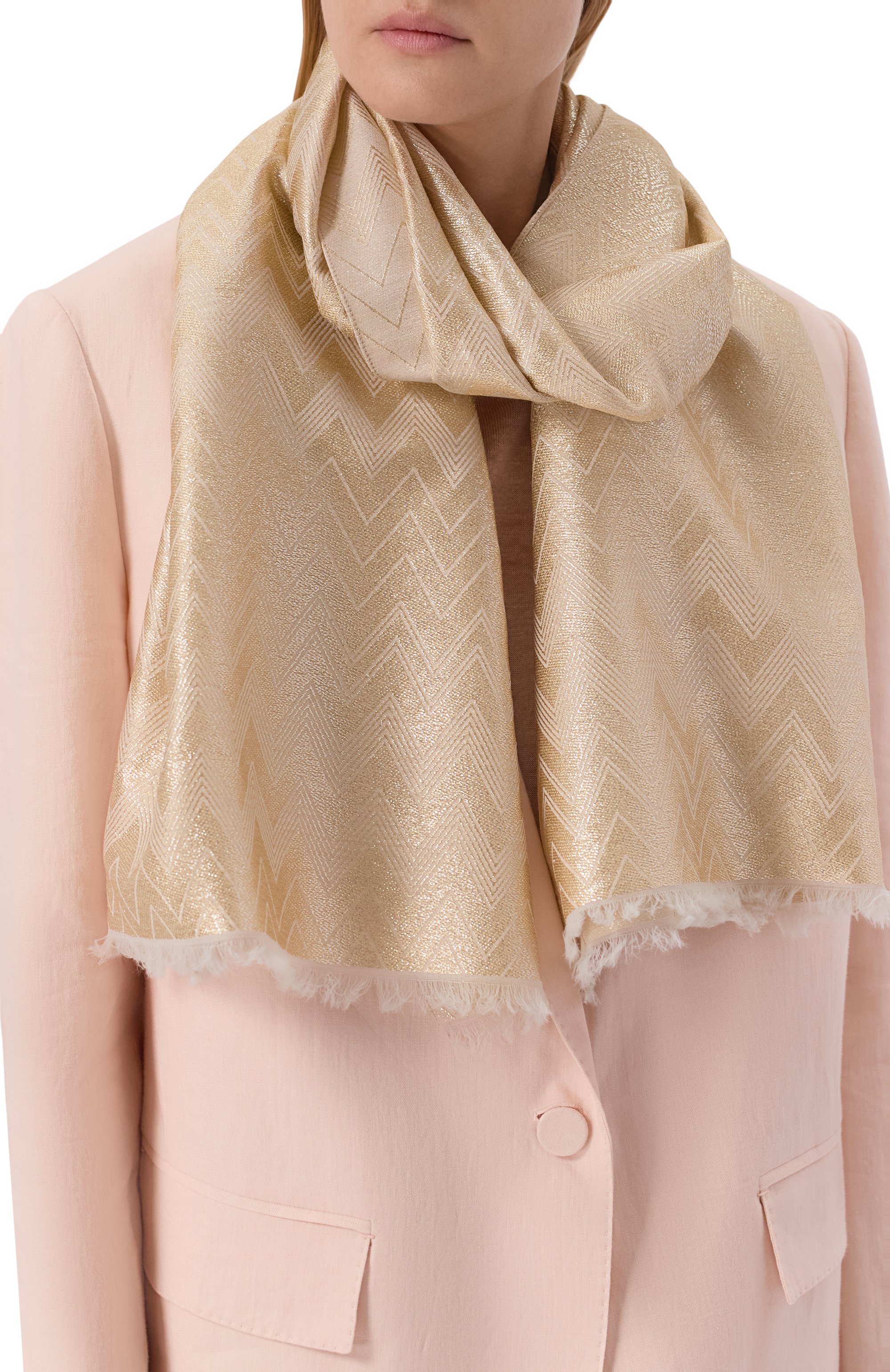 Шаль из шерсти и вискозы MISSONI бежевого цвета по цене 31250 руб., арт. SC50WMDA580, фото 2 Шаль из шерсти и вискозы MISSONI, арт. SC50WMDA580, фото 2