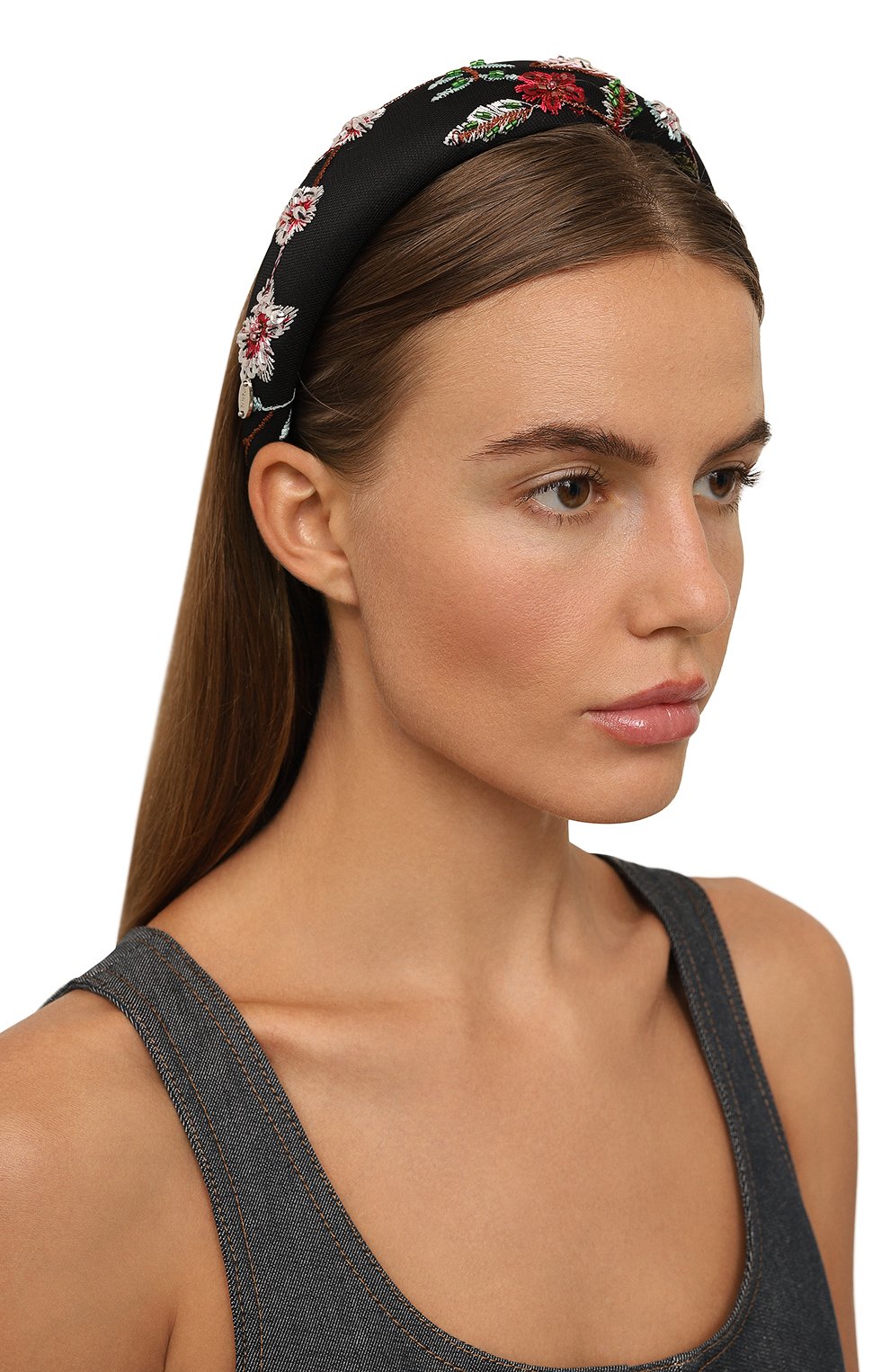 Ободок для волос PANFIL черного цвета по цене 15000 руб., арт. 0-GIP-FLW-D, фото 2 Ободок для волос PANFIL, арт. 0-GIP-FLW-D, фото 2