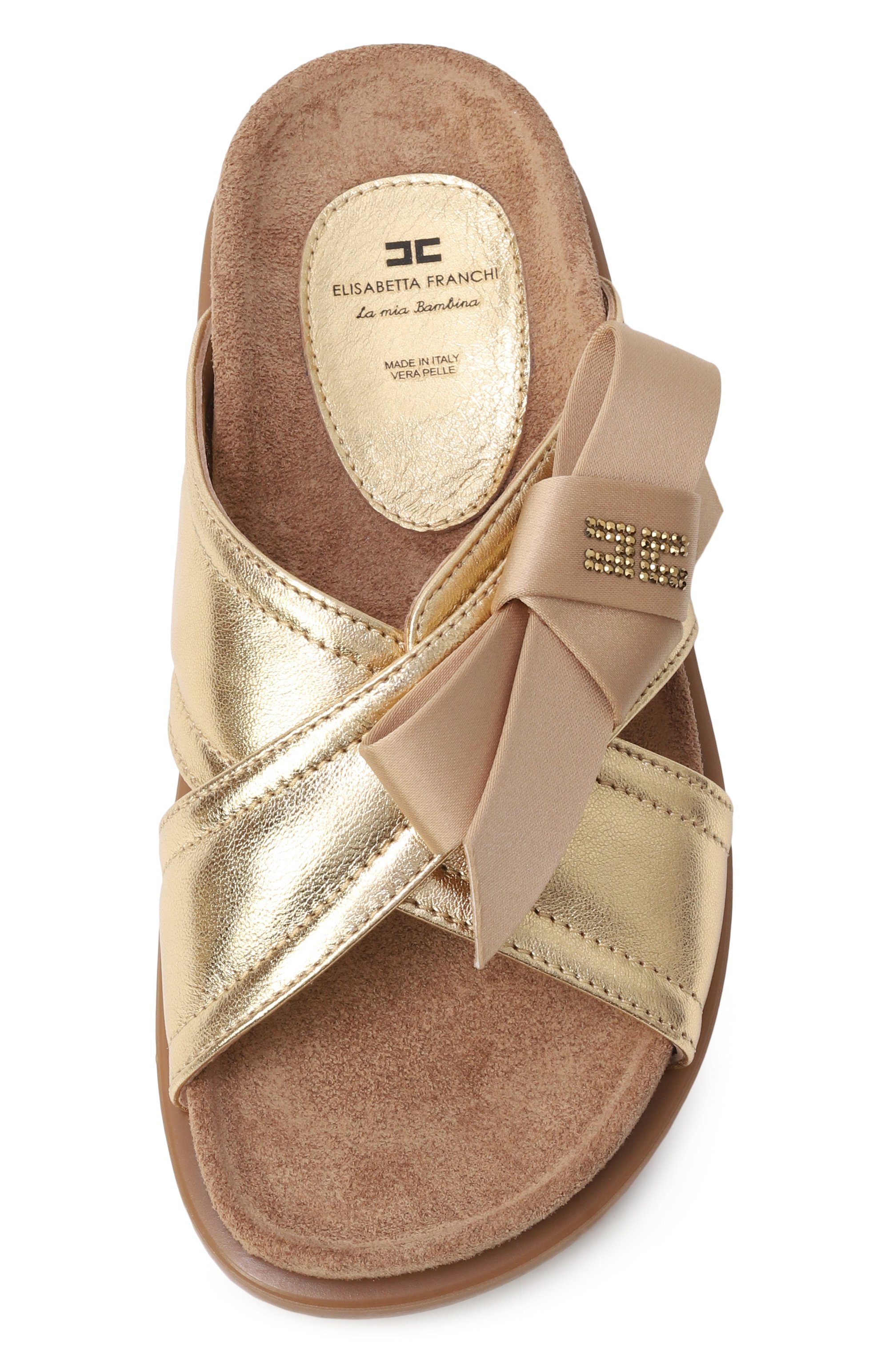 Кожаные шлепанцы ELISABETTA FRANCHI LA MIA BAMBINA, арт. F4A2-E0308-0092511/30-34, фото 4