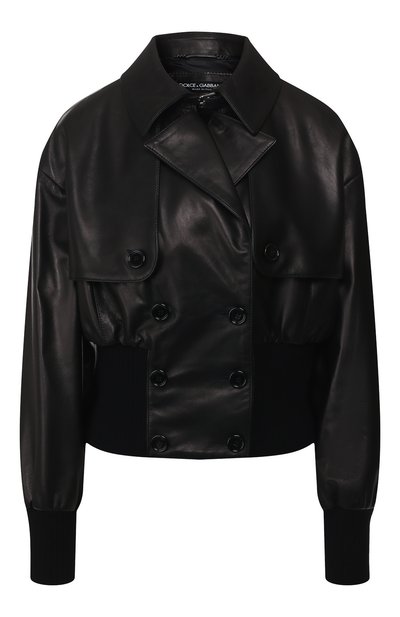 Женский кожаный бомбер DOLCE & GABBANA, арт. F9H64L/HULD8