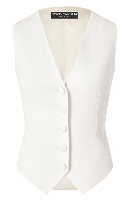 Жилет из хлопка и шелка Dolce & Gabbana F79H5T/GDCDD Белый F79H5T/GDCDD