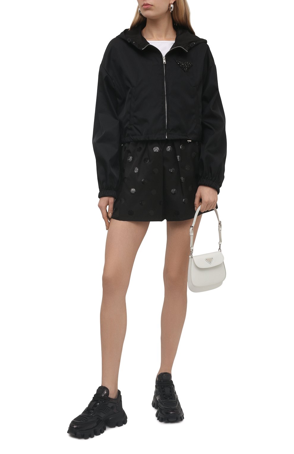 Шорты с отделкой пайетками PRADA, арт. 22R757-1Z5G-F0002-221, фото 2