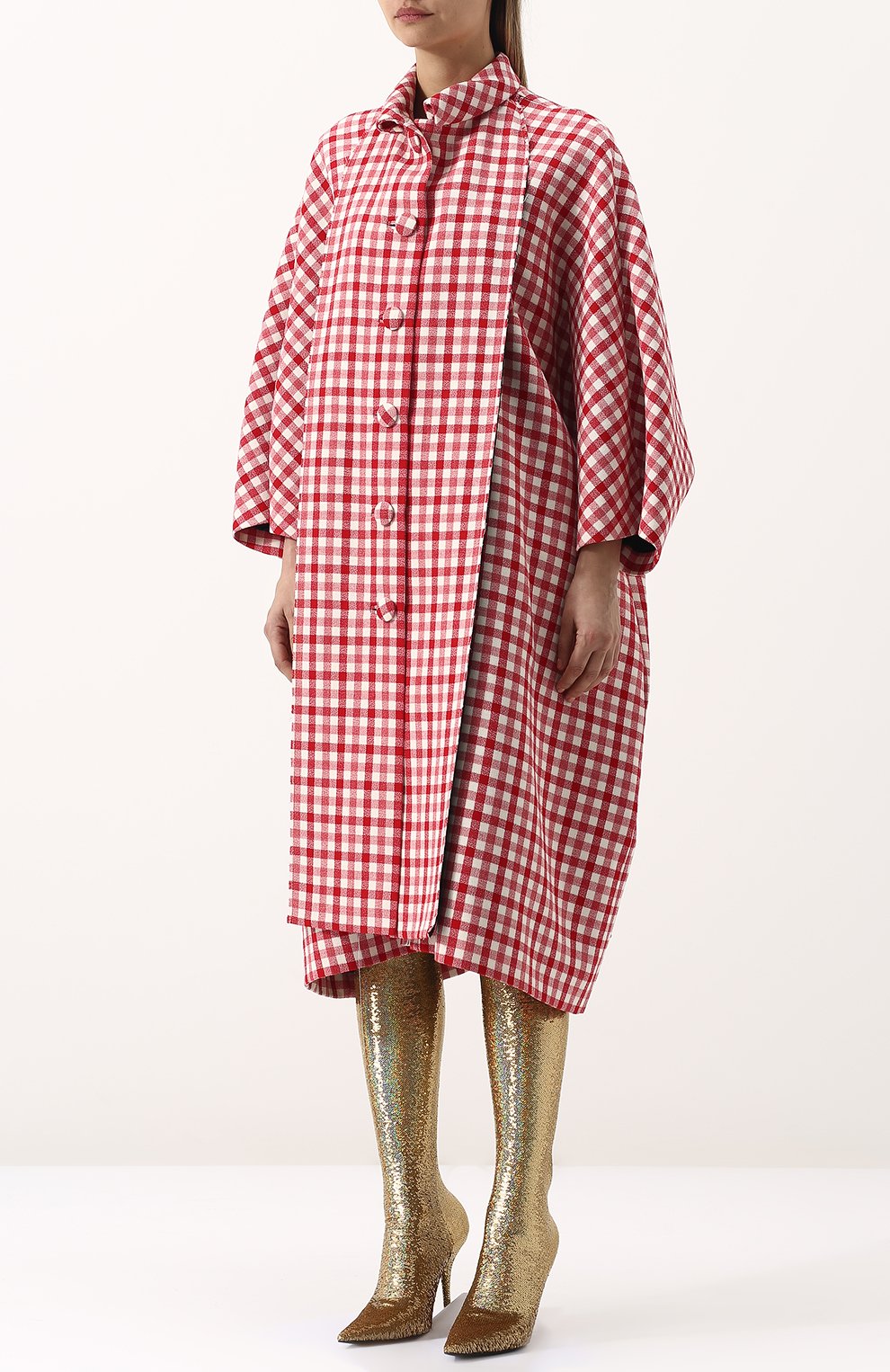 Шерстяное пальто свободного кроя с укороченным рукавом BALENCIAGA, арт. 517939/TAU02, фото 3