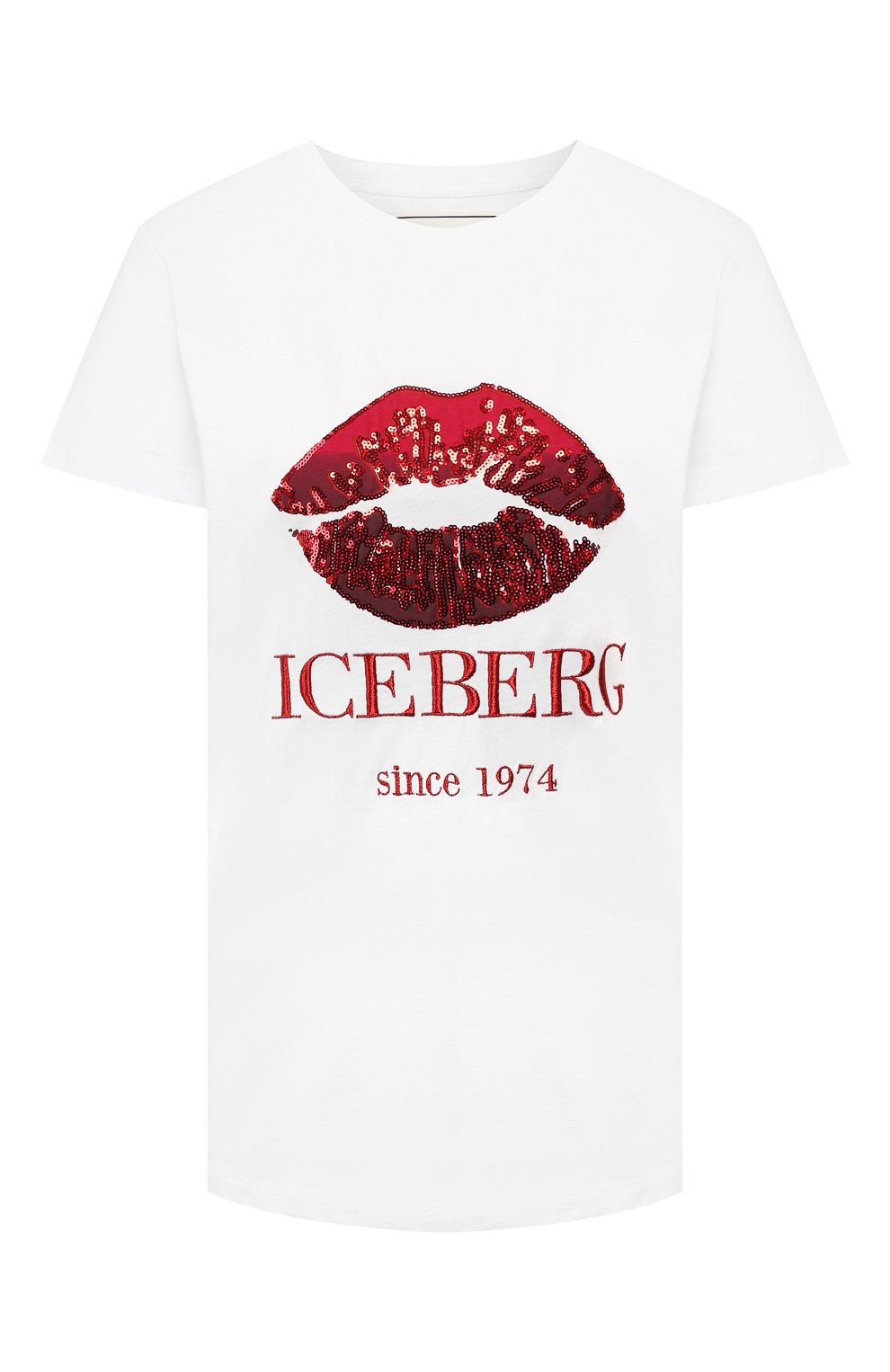 Хлопковая футболка ICEBERG белого цвета по цене 12600 руб., арт. 19E I2P0/F091/6301, фото 1 Хлопковая футболка ICEBERG, арт. 19E I2P0/F091/6301, фото 1