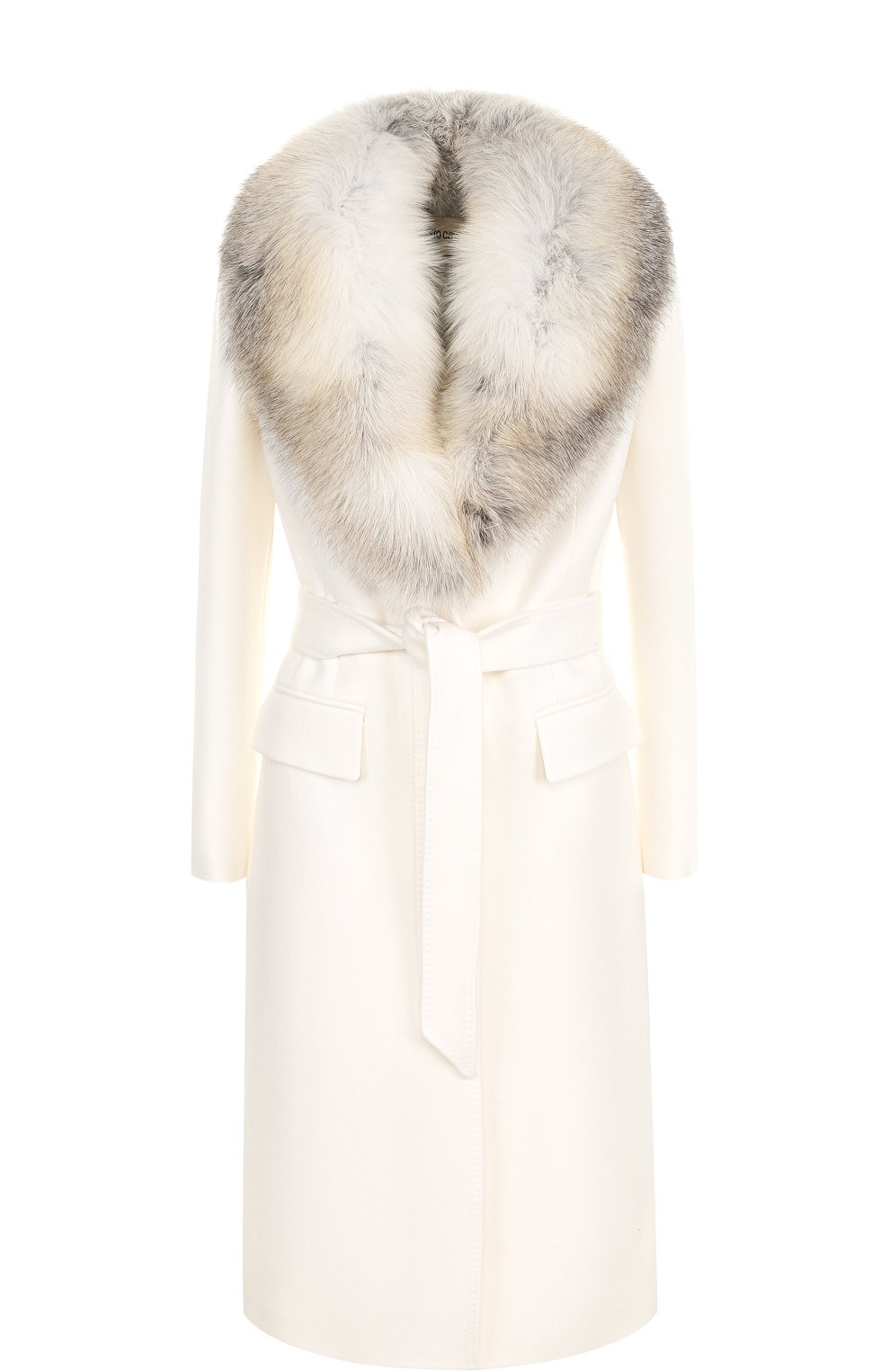 Шерстяное пальто с поясом и меховым воротником ROBERTO CAVALLI, арт. HQQ507/GA099, фото 1