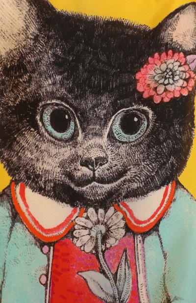 Шелковое мини-платье с принтом GUCCI, арт. 491915/ZBS32, фото 3