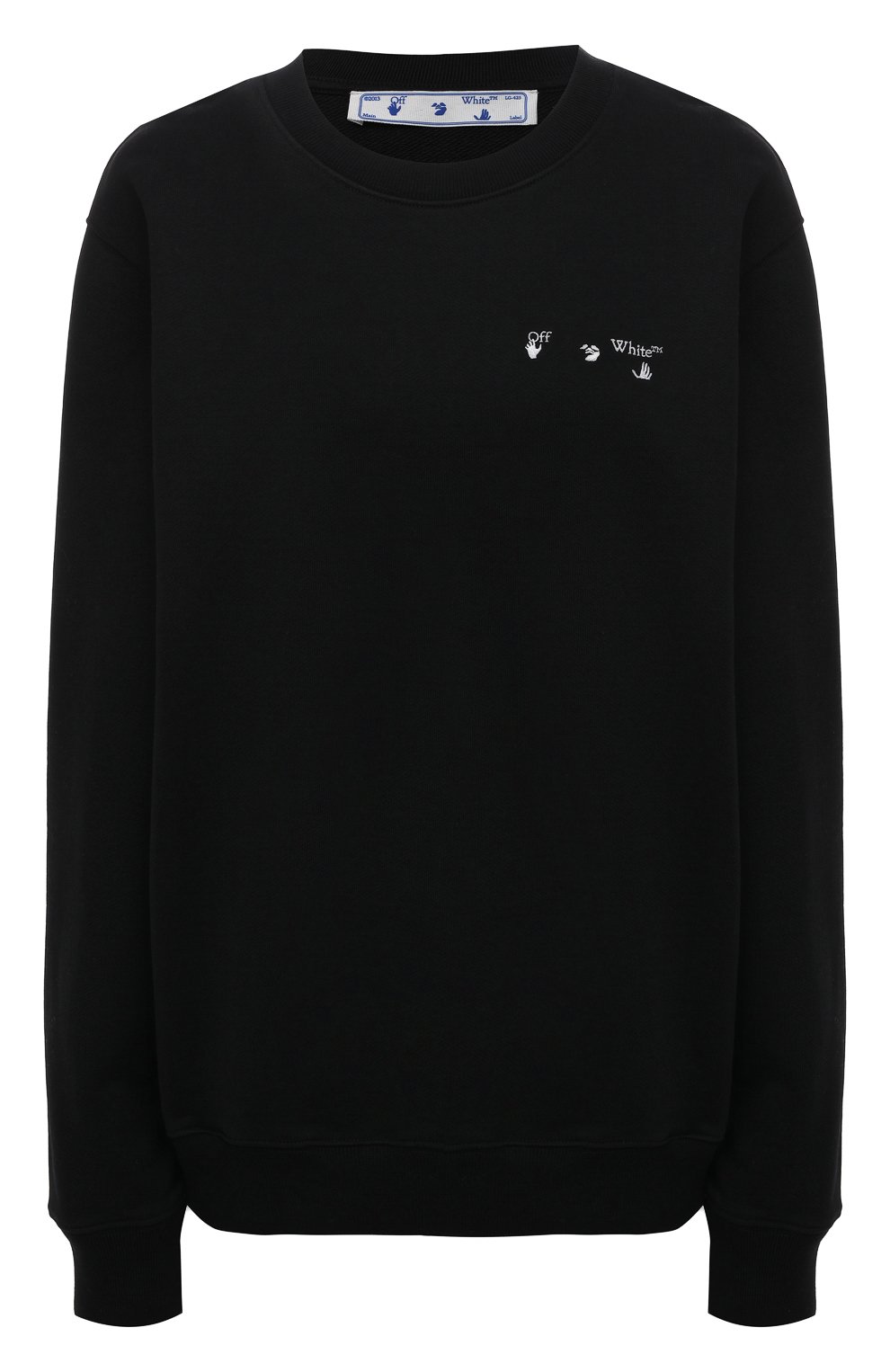 Хлопковый свитшот OFF-WHITE черного цвета по цене 55650 руб., арт. 0WBA055R21JER001, фото 1 Хлопковый свитшот OFF-WHITE, арт. 0WBA055R21JER001, фото 1
