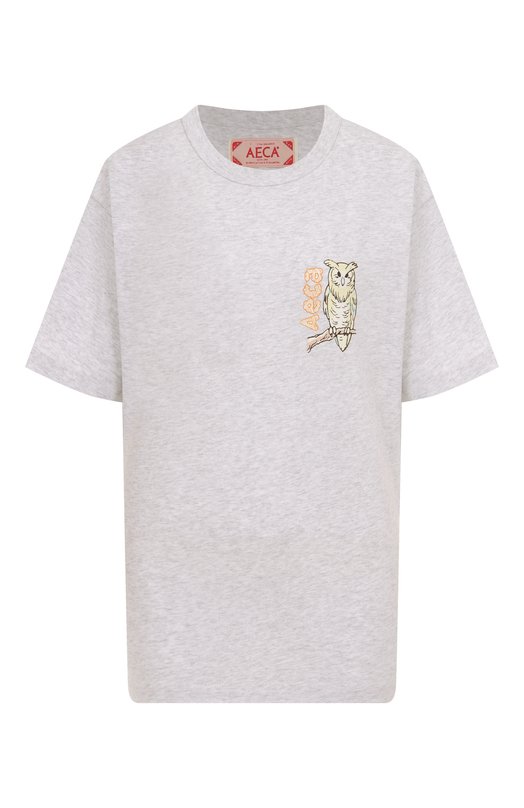Хлопковая футболка AECA WHITE AWCMSSBDTTSOV003C0.LIGHT GREY (S) Серый AWCMSSBDTTSOV003C0.LIGHT GREY (S)