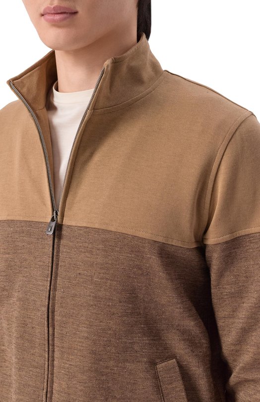 Толстовка из хлопка и льна Capobianco 20M453.DH00._001 Коричневый  20M453.DH00._001 Фото 5