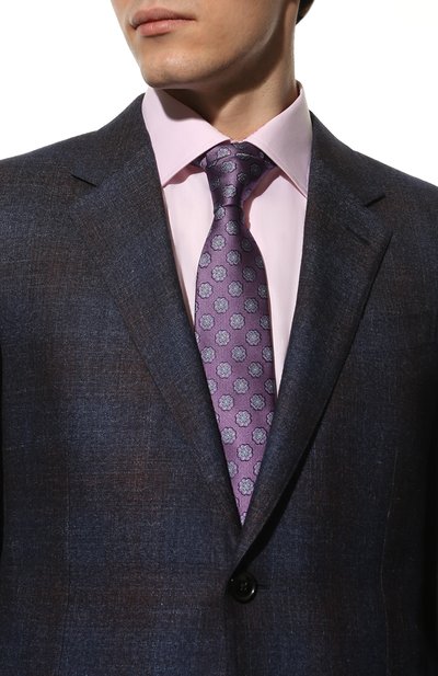 Шелковый галстук CANALI фиолетового цвета по цене 14650 руб., арт. 18/HJ03395, фото 2 Шелковый галстук CANALI, арт. 18/HJ03395, фото 2