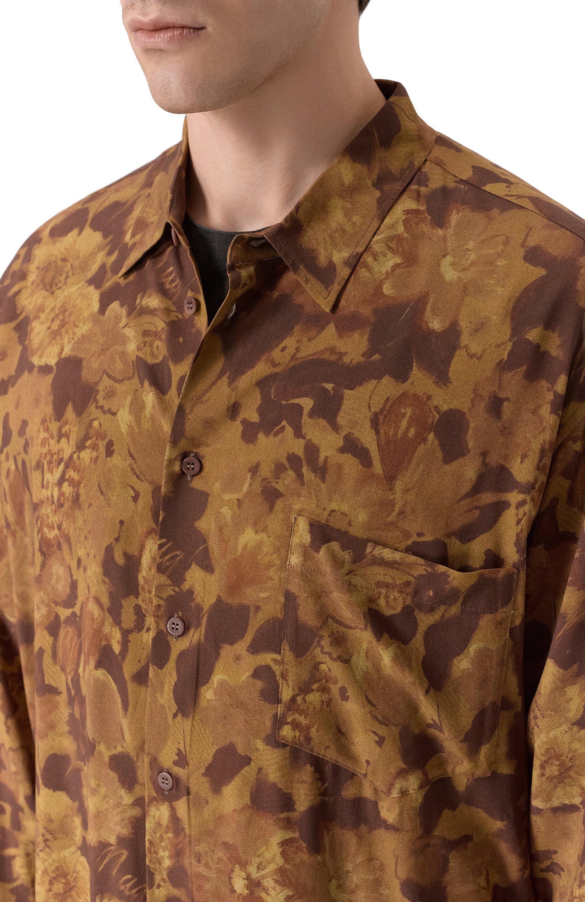 Рубашка из вискозы MAGLIANO коричневого цвета по цене 94800 руб., арт. MGSS26SR01290, фото 5 Рубашка из вискозы MAGLIANO, арт. MGSS26SR01290, фото 5