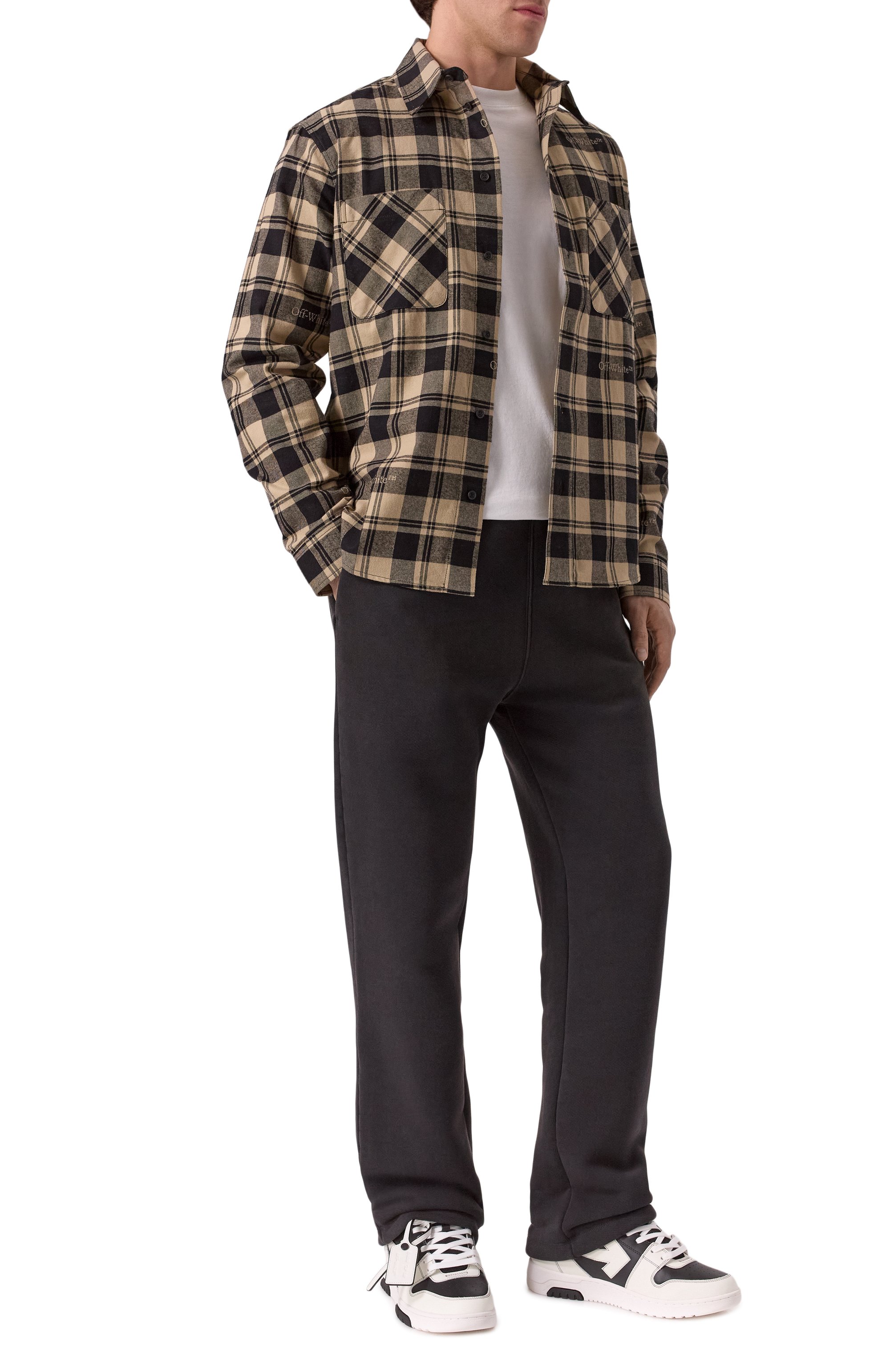 Кожаные кеды out of office OFF-WHITE, арт. 0MIA189C99LEA015, фото 2