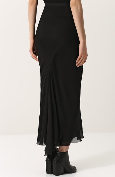 Шелковая юбка-миди асимметричного кроя RICK OWENS, арт. RP18S8334/SCH, фото 4