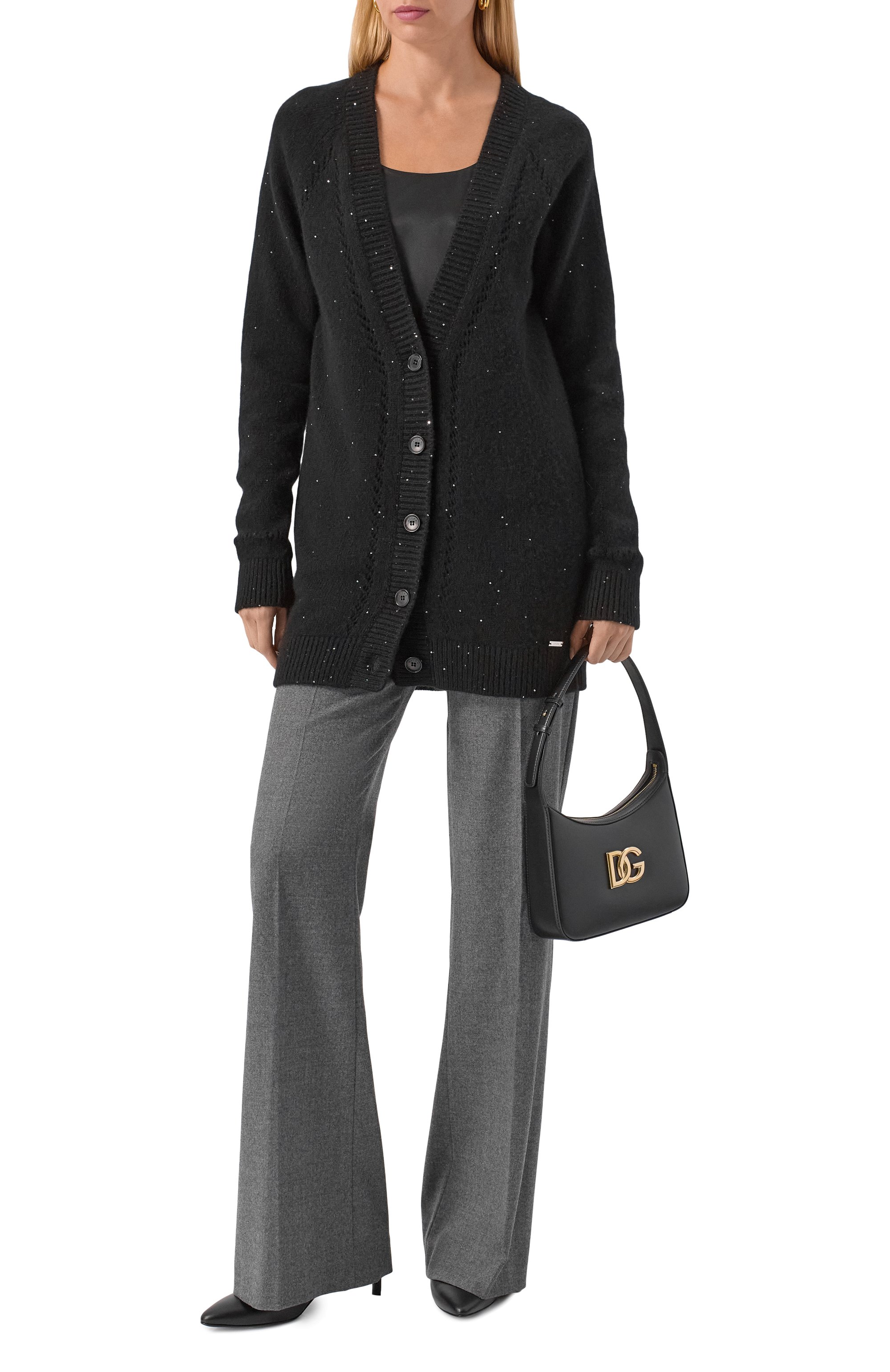 Кардиган из кашемира и шелка KITON черного цвета по цене 321000 руб., арт. D60701BLACK, фото 2 Кардиган из кашемира и шелка KITON, арт. D60701BLACK, фото 2