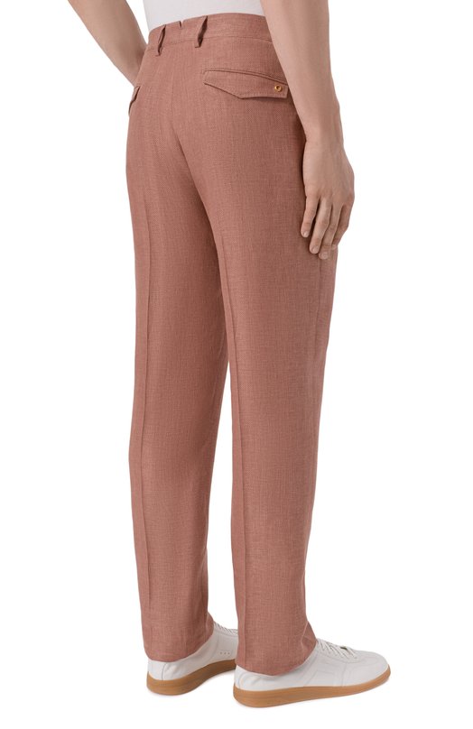 Брюки изо льна и кашемира Stefano Ricci M1T610001F/C167HA Коричневый  M1T610001F/C167HA Фото 4