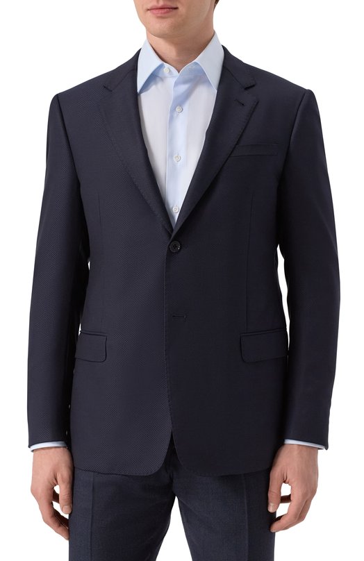 Пиджак из шерсти и шелка Emporio Armani EM000697/TE13605 Синий  EM000697/TE13605 Фото 4