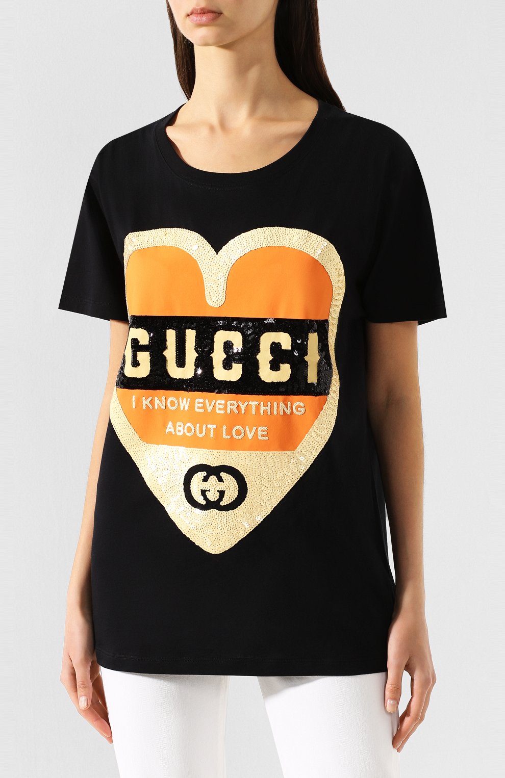Хлопковая футболка GUCCI черного цвета по цене 49050 руб., арт. 492347/XJB72, фото 3 Хлопковая футболка GUCCI, арт. 492347/XJB72, фото 3