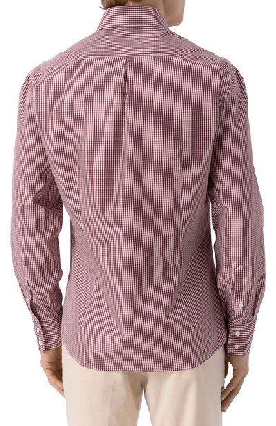 Хлопковая рубашка BRUNELLO CUCINELLI бордового цвета по цене 89950 руб., арт. MY6451718, фото 4 Хлопковая рубашка BRUNELLO CUCINELLI, арт. MY6451718, фото 4