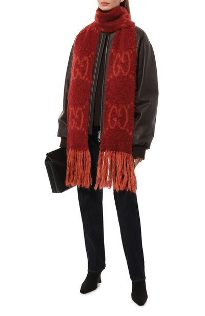 Шарф GUCCI красного цвета по цене 67680 руб., арт. 638680 3GF96, фото 3 Шарф GUCCI, арт. 638680 3GF96, фото 3