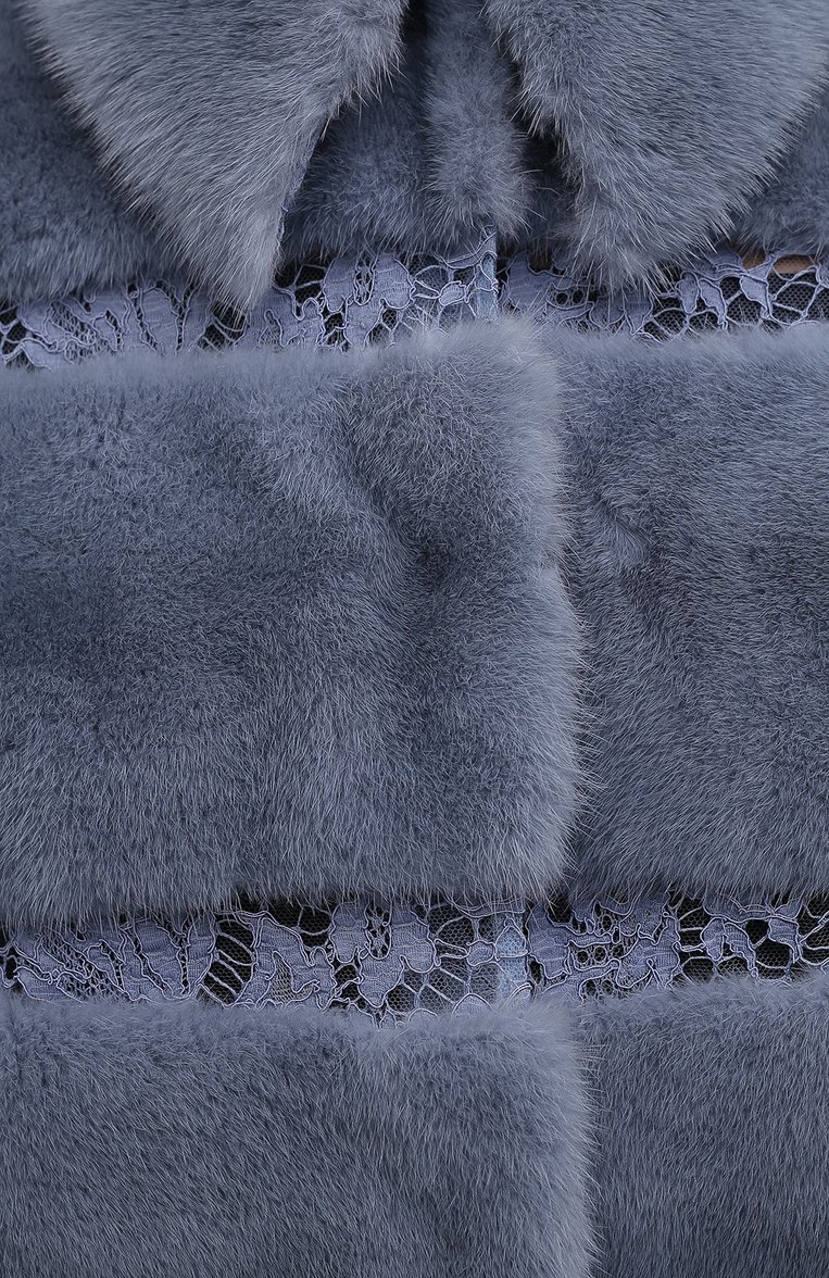 Женская шуба из меха норки VALENTINO голубого цвета, арт. TF3FB6601HF | Фото 5 (Материал внешний: Натуральный мех; Материал подклада: Синтетический материал; Рукава: 3/4; Длина (верхняя одежда): Короткие; Женское Кросс-КТ: Мех; Стили: Романтичный; Драгоценные камни: Проставлено; Нос: Не проставлено; Материал сплава: Проставлено; Региональные ограничения белый список (Axapta Mercury): Не проставлено; Кросс-КТ: Куртка)