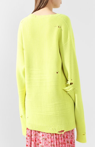 Шерстяной свитер VETEMENTS, арт. SS20KN342 1204/W/FLU0 YELL0W, фото 4