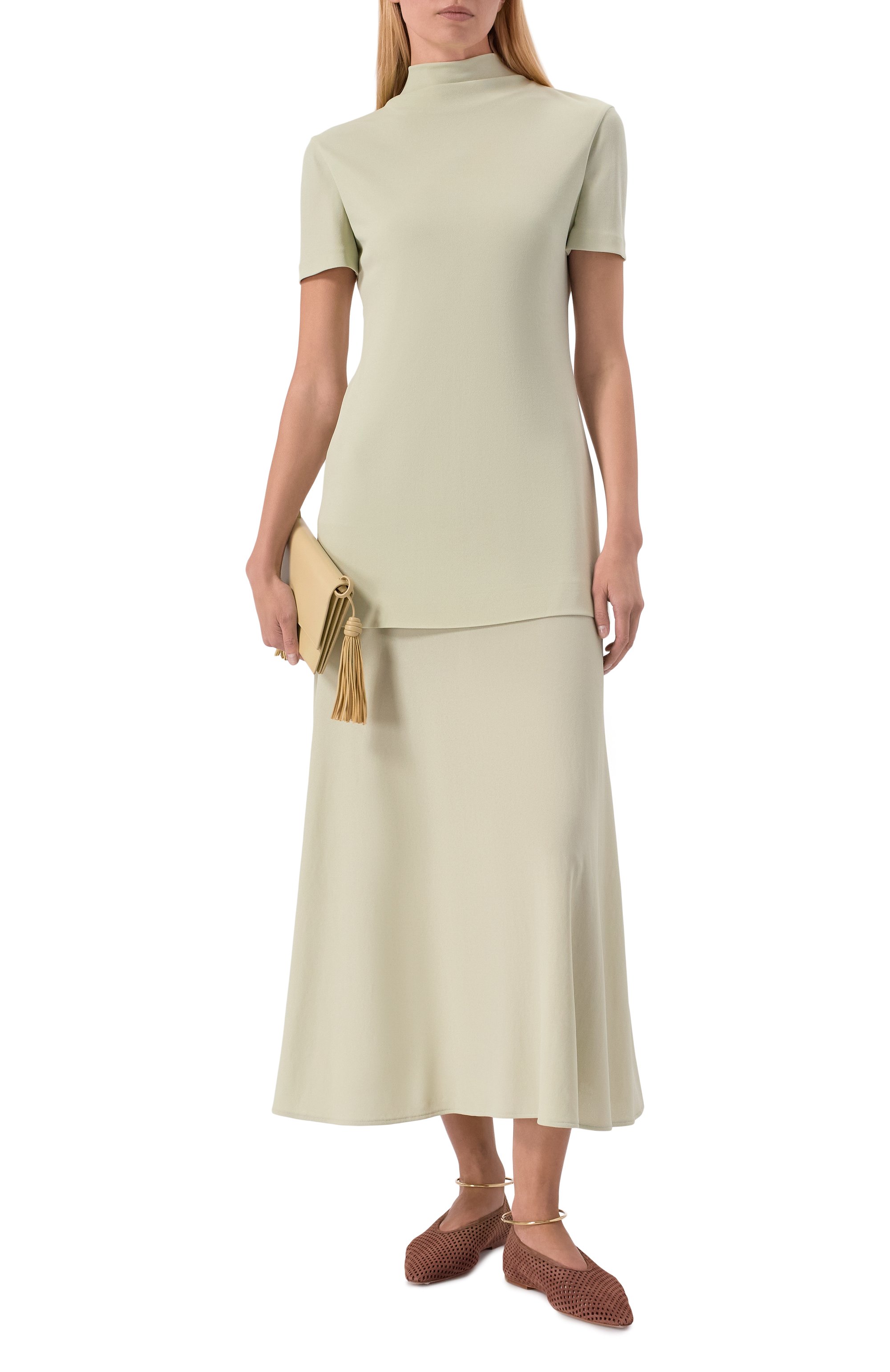 Платье из вискозы JIL SANDER зеленого цвета по цене 184000 руб., арт. J04CT0111/J65016, фото 2 Платье из вискозы JIL SANDER, арт. J04CT0111/J65016, фото 2