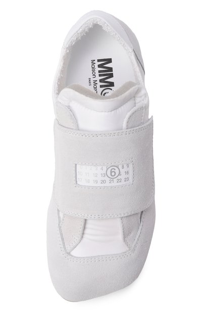 Комбинированные кеды MM6 светло-серого цвета по цене 31900 руб., арт. 82408/VAR1_002, фото 4 Комбинированные кеды MM6, арт. 82408/VAR1_002, фото 4