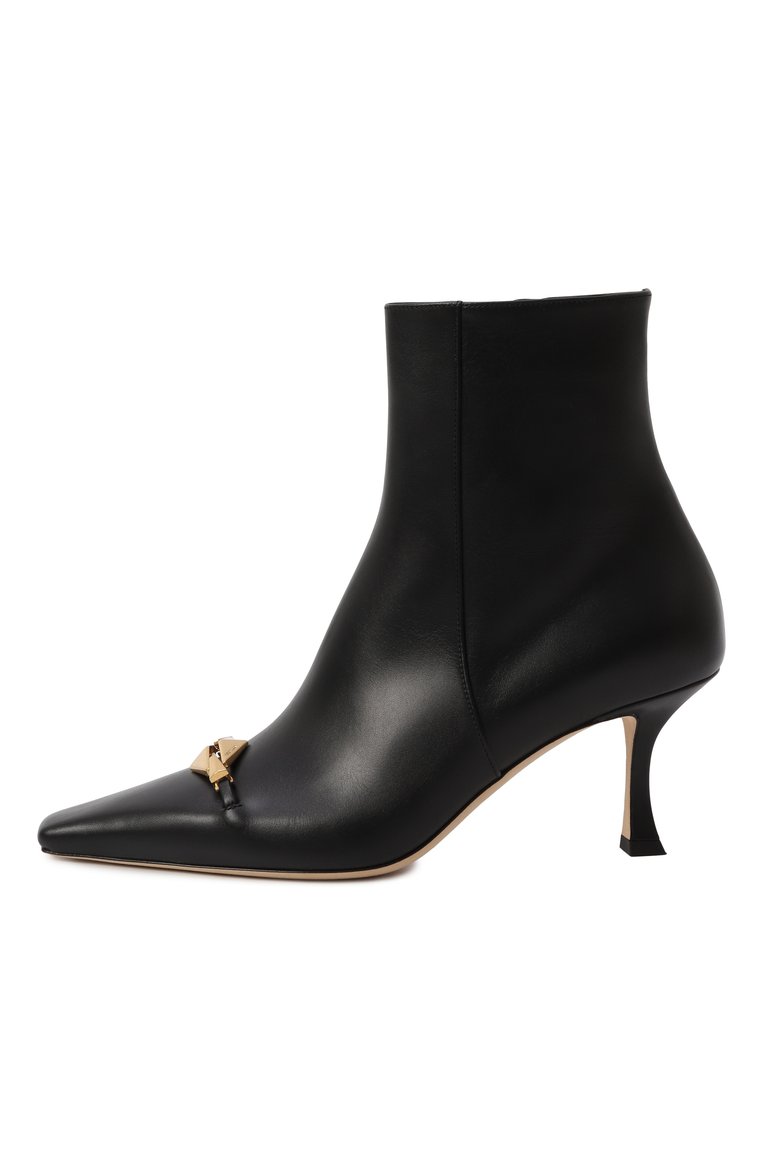 Женские кожаные ботильоны ryker 70 JIMMY CHOO черного цвета, арт. RYKER AB 70/BXK | Фото 4 (Материал внутренний: Натуральная кожа; Подошва: Плоская; Материал сплава: Проставлено; Материал внешний: Натуральная кожа; Драгоценные камни: Проставлено; Каблук высота: Средний; Материал утеплителя: Без утеплителя; Каблук тип: Шпилька)